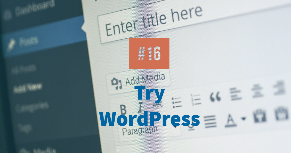 画像：#16 Try WordPress